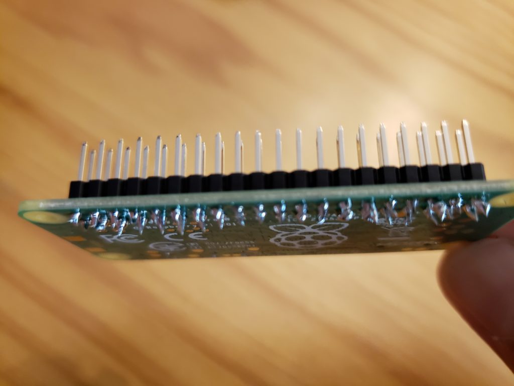 Raspberry Pi Zero with male GPIO headers soldered